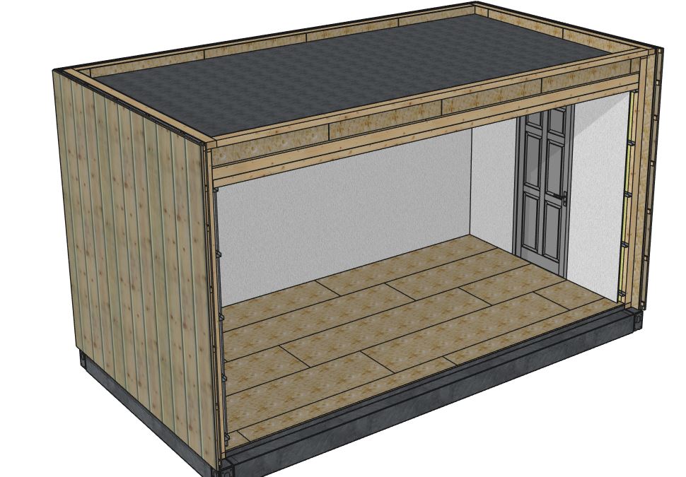 Module préfabriqué industriel : ossature bois, plancher et couverture assemblés en atelier